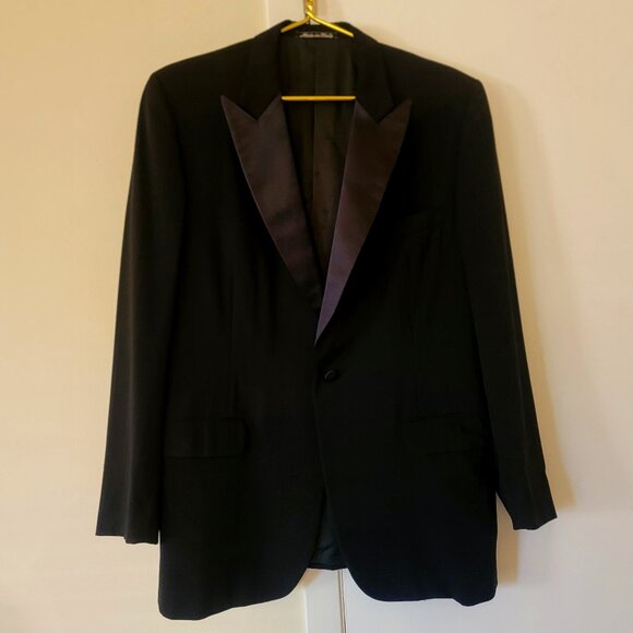 SOLD - BIJAN Men’s Tuxedo 42 US Jacket Black 52 EU Wedding - Picture 1 of 16